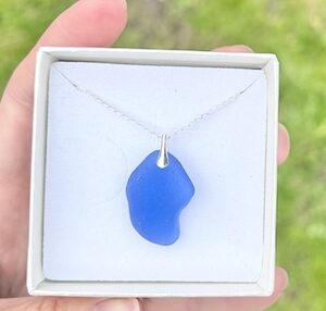 blue sea glass necklace