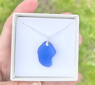 blue sea glass necklace