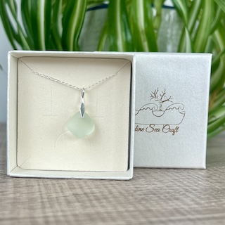 sea foam blue sea glass pendant