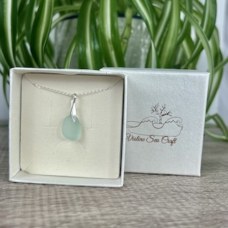 blue sea glass necklace