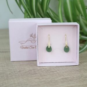 golden sea glass earrings