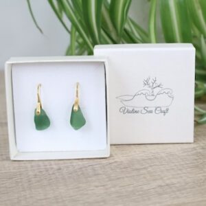 gold sea glass earrings