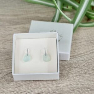 blue sea glass earrings