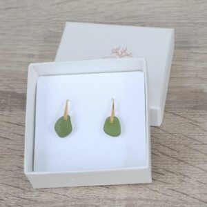 Irish green sea glass earrings