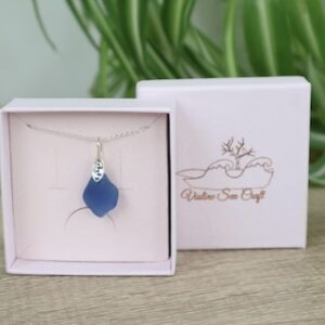 blue sea glass pendant